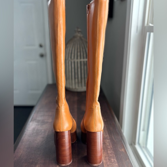 Jeffrey Campbell Timewarp Platform Heeled Boots- Natural - Picture 8 of 17